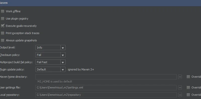 windows maven settings
